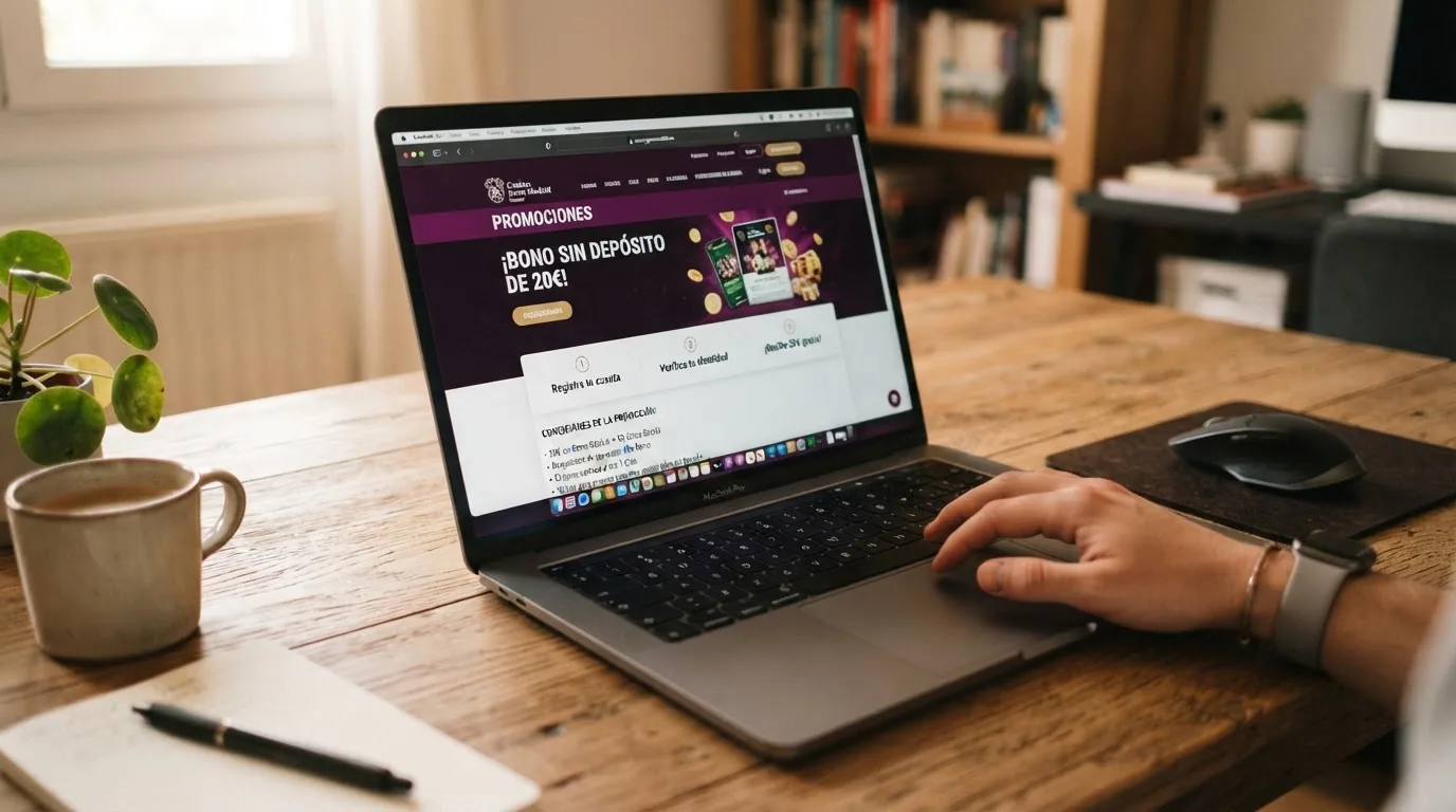 Captura de pantalla de la página de promociones de Casino Gran Madrid Online mostrando la sección del bono sin depósito con sus condiciones visibles