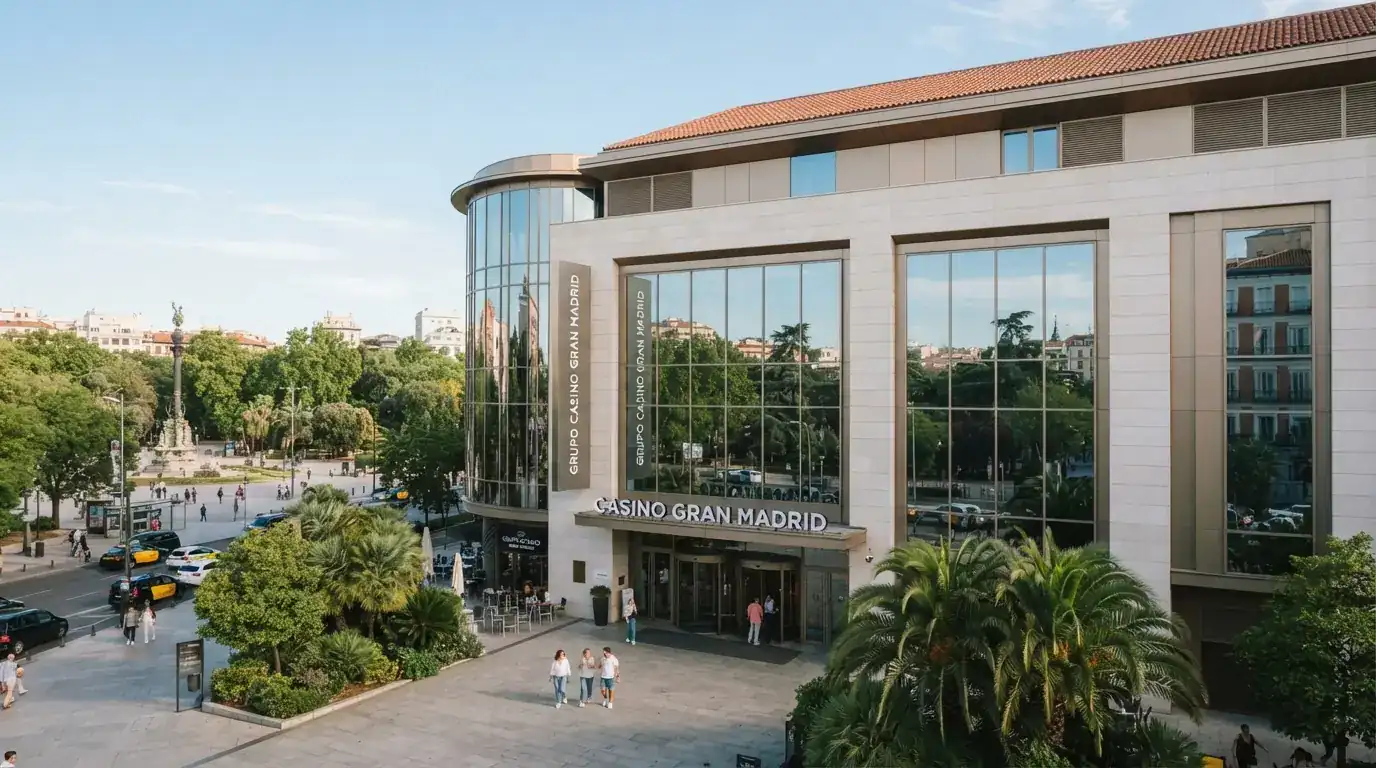 Vista aérea o exterior diurna de una de las tres sedes físicas del Grupo Casino Gran Madrid en España