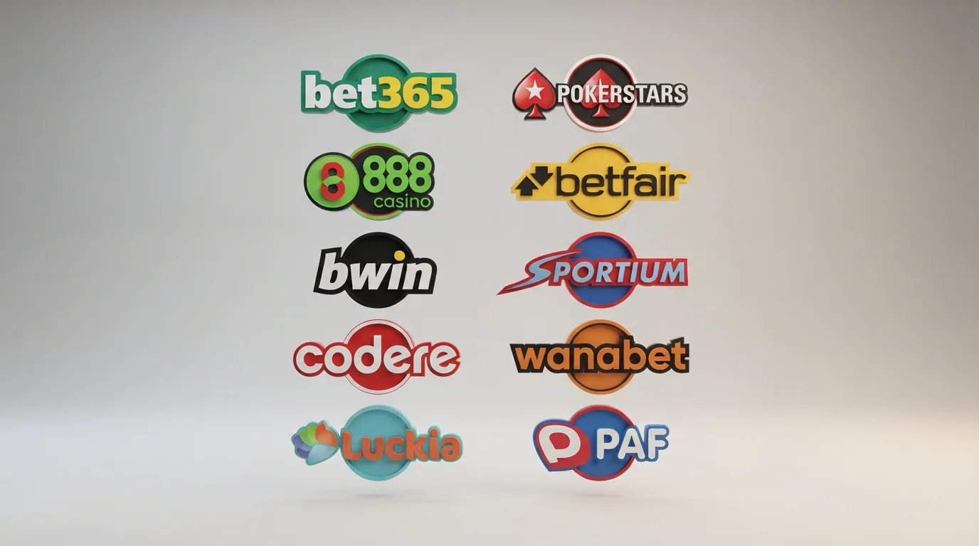 Composición con los logotipos de los diez casinos online con licencia DGOJ analizados en esta guía