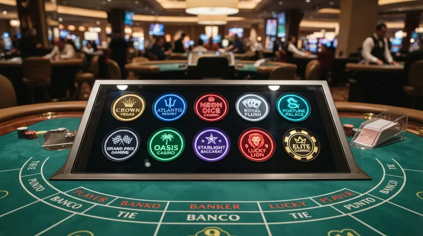 Mosaico con los logotipos de los diez operadores destacados sobre un fondo de mesa de punto y banca