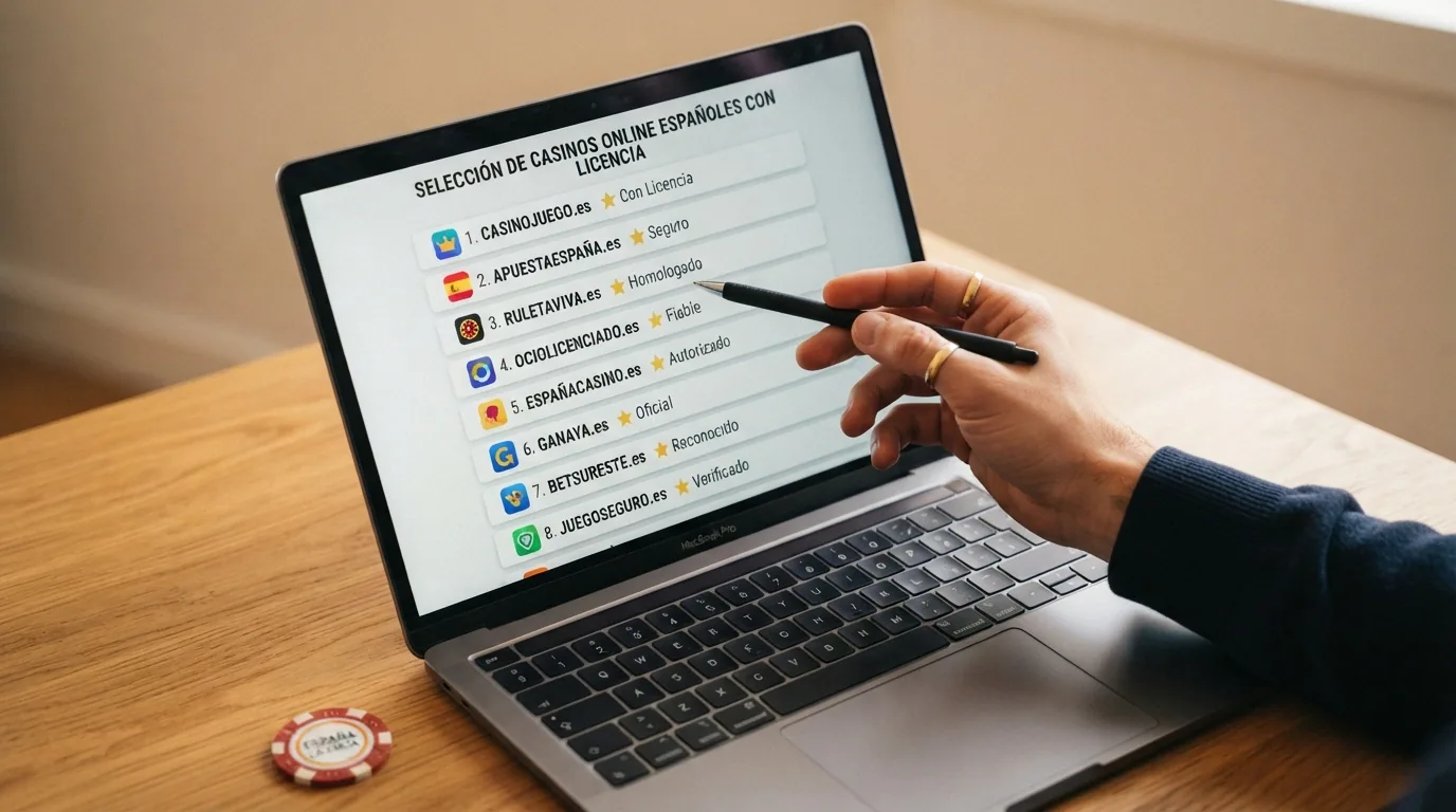 Captura de los dominios .es de varios de los casinos revisados en la comparativa