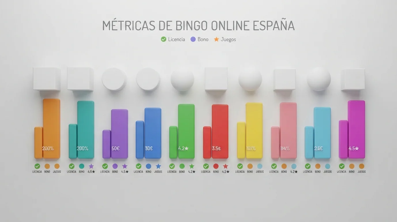 Tabla comparativa con los logotipos y nombres de los 10 operadores de bingo online destacados en España ordenados por relevancia de bingo