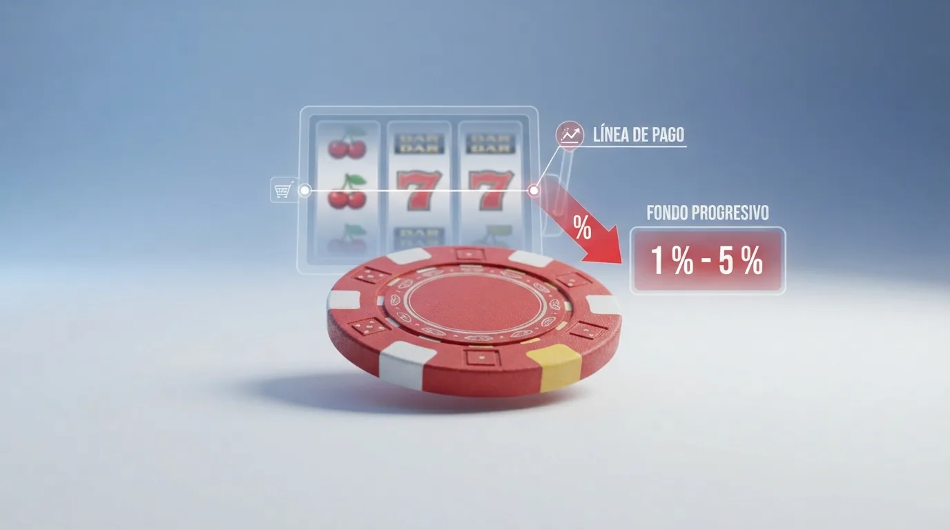 Esquema que muestra cómo un porcentaje de cada apuesta se desvía al fondo acumulado del jackpot