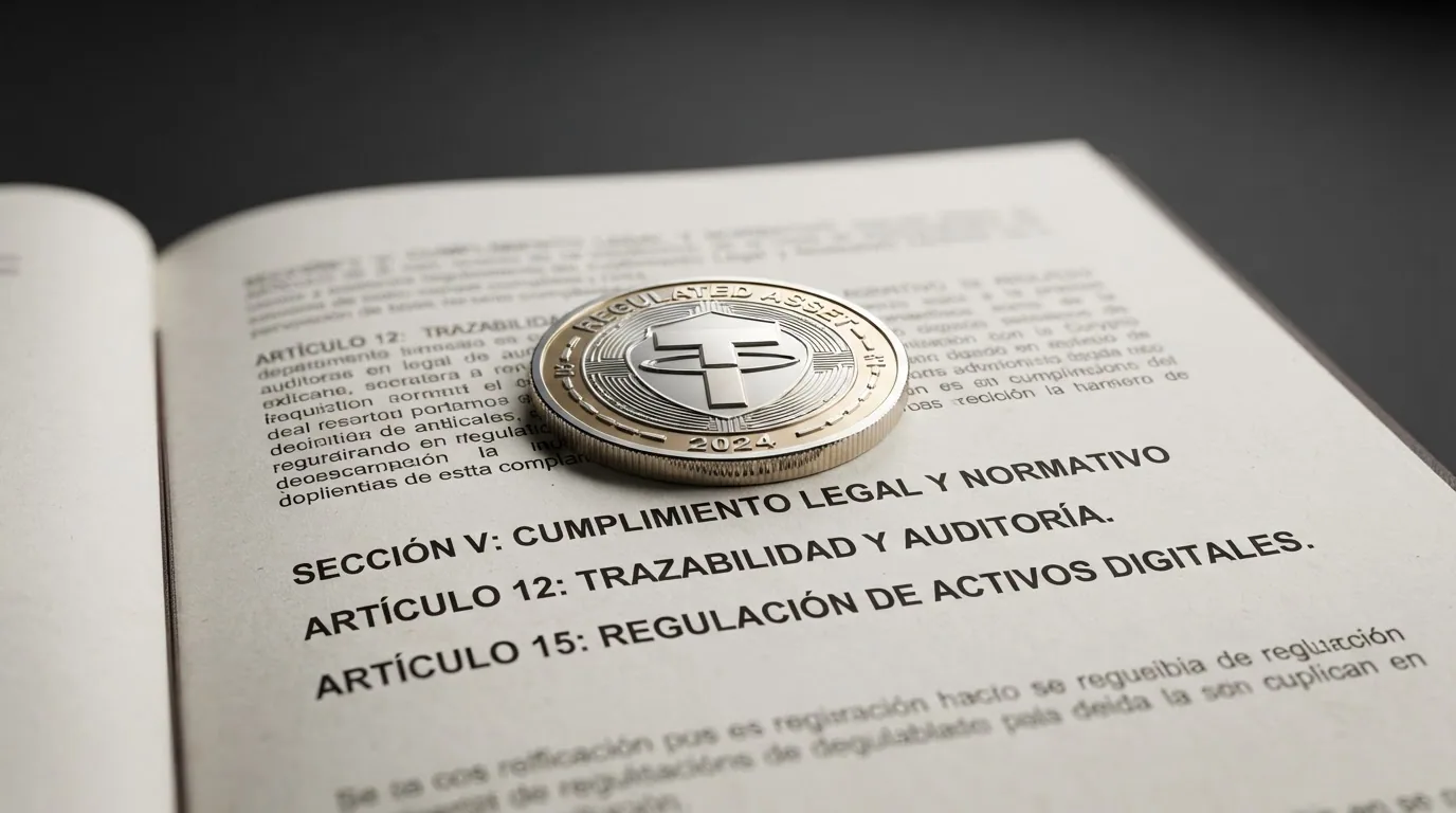 Moneda física de bitcoin apoyada sobre el texto del Virtual Financial Assets Act de Malta con un candado abierto al lado