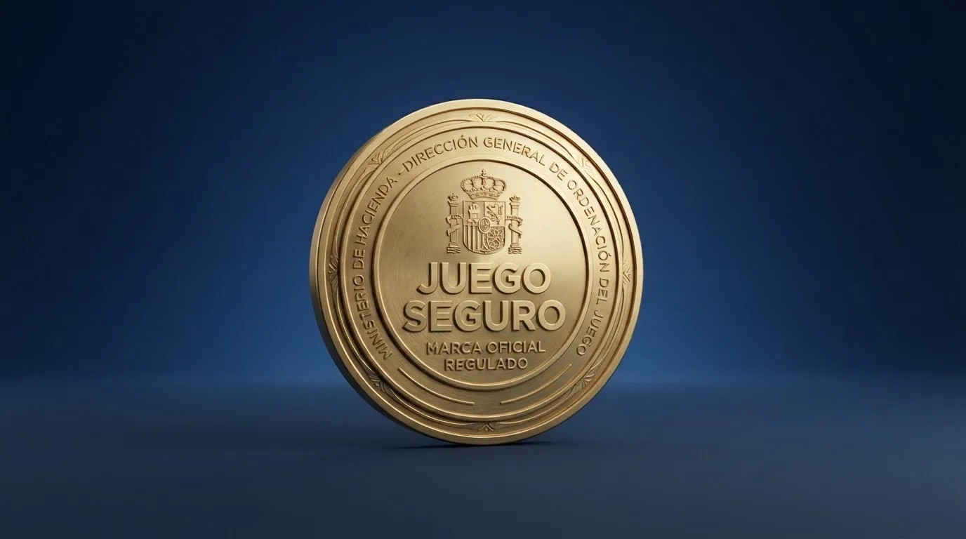 Pantalla del sitio web de la DGOJ mostrando el registro de operadores autorizados con el logotipo del sello de Juego Seguro en primer plano