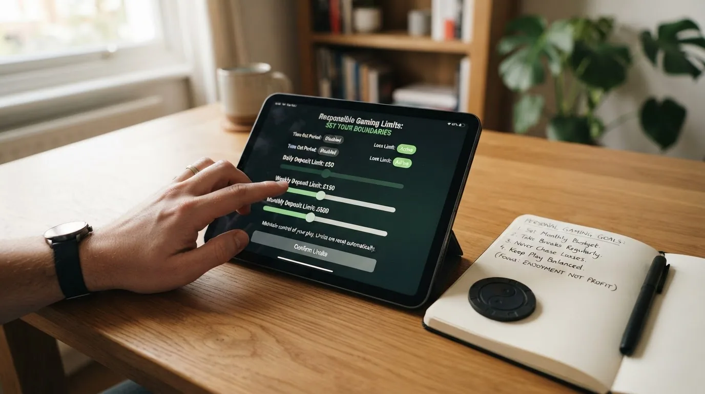 Interfaz de configuración de límites de depósito de un operador con licencia DGOJ, con los controles deslizables de límite diario, semanal y mensual visibles