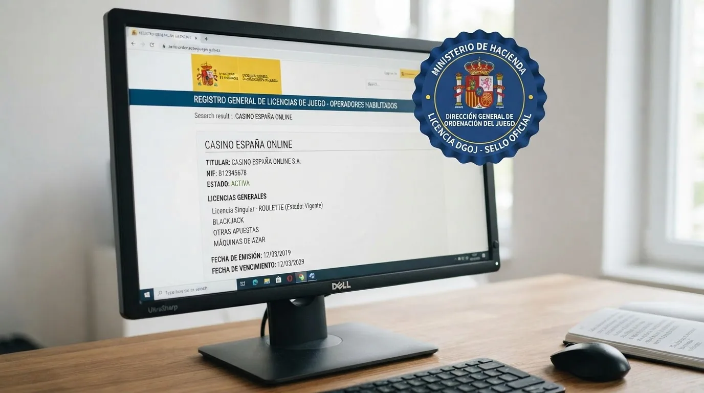 pantalla del registro público de la DGOJ (ordenacionjuego.es) con el resultado de la búsqueda de un operador y sus licencias activas