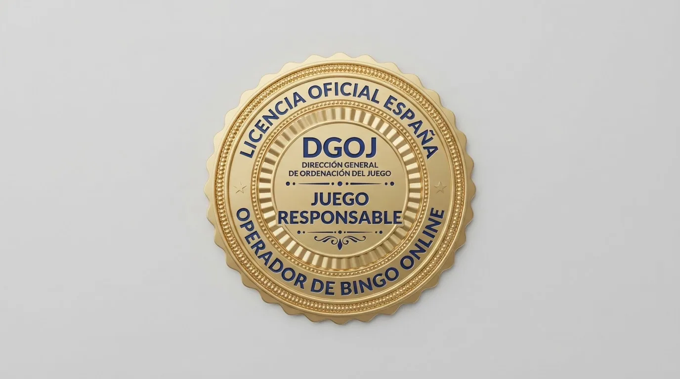 Pie de página de un casino online español mostrando el sello de la DGOJ, el dominio .es, el número de licencia y los logos de juego responsable
