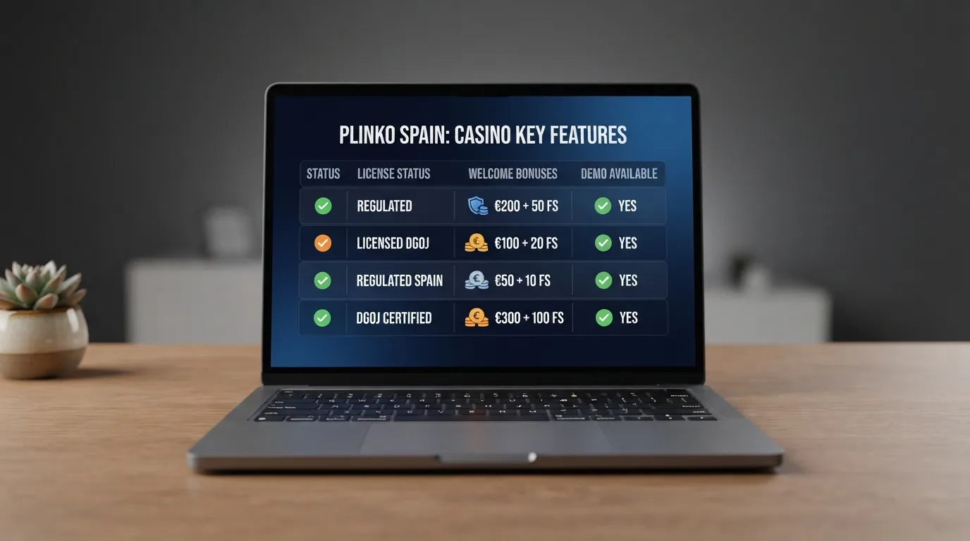 Las fichas de varios casinos online españoles con sus logotipos y datos clave alineados