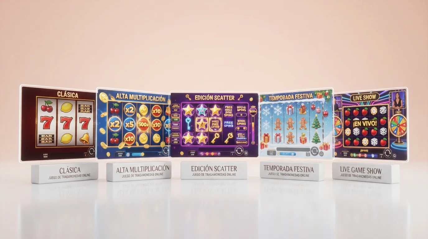 Comparativa visual de las pantallas de las cinco versiones de Sweet Bonanza: clásica, 1000, Super Scatter, Xmas y Candyland